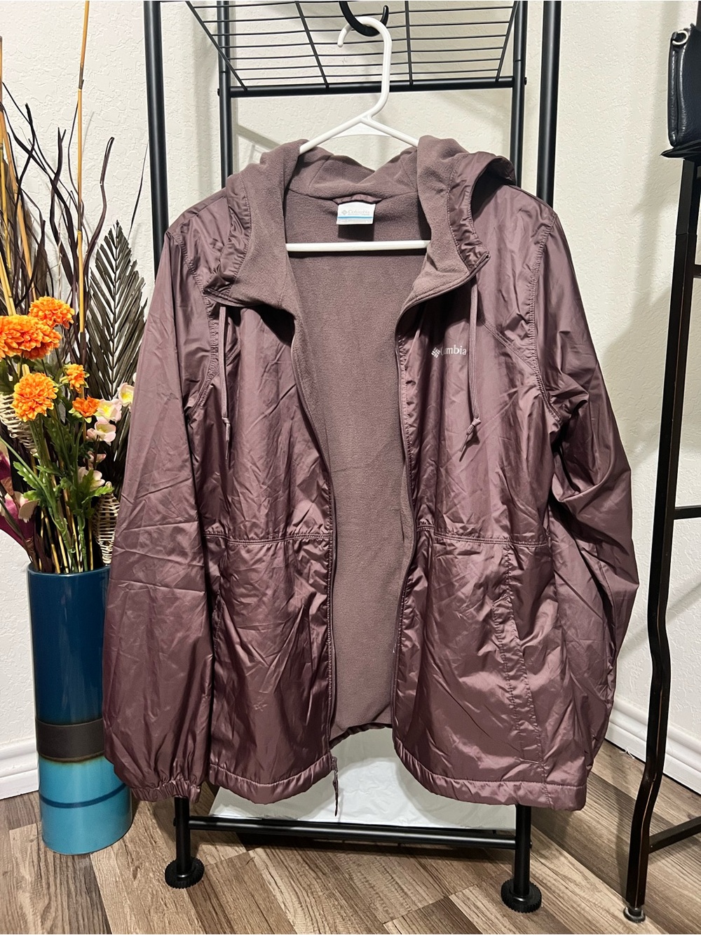 Columbia Women's Hooded Fleece-Lined Jacket in Mauve Size Large